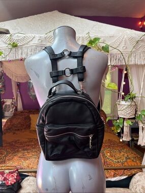 Jungle Tribe Fetish genuine leather harness backpack